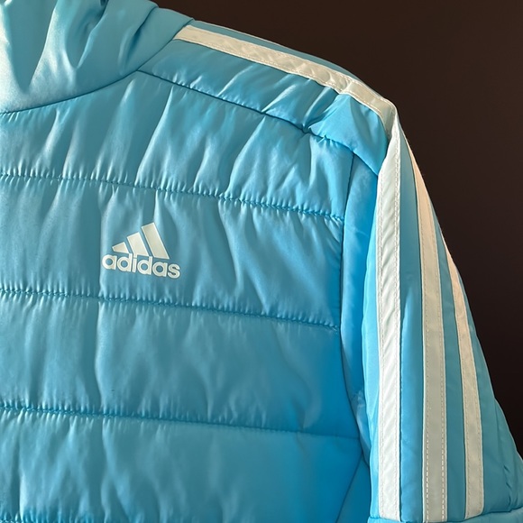 NWT - Adidas Youth Puffer Jacket in Light Blue - Picture 3 of 5
